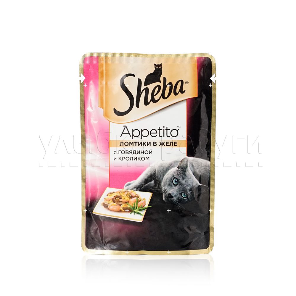 

Влажный корм для кошек Sheba Appetito с говядиной и кроликом 85г
