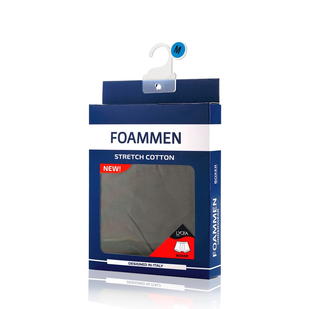 

Мужские трусы - боксеры Foammen однотонные , с набивной зеленой полоской M