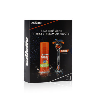 Мужской Подарочный набор Gillette Fusion ProGlide Flexball ( станок для бритья + сменная кассета 1шт + гель для бритья для чувствительной кожи 75мл )