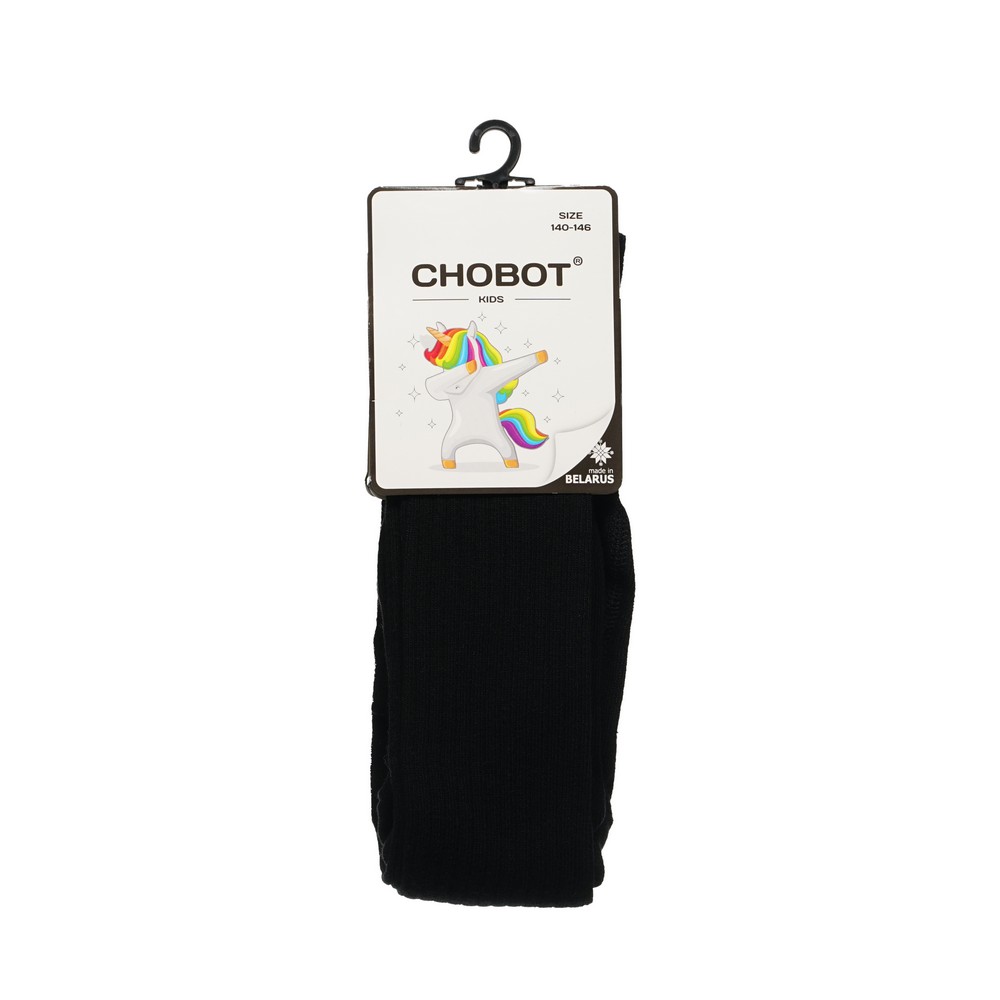 Детские колготки Chobot Kids рубчик Черный р.140-146