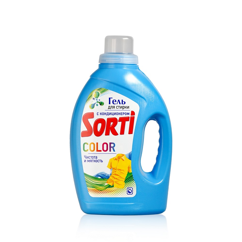 цена Гель для стирки цветного белья Sorti Color чистота и мягкость 1,2л