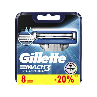 Кассеты для бритвенного станка Gillette Mach 3 Turbo сменные 8шт