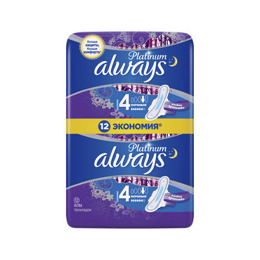 Женские гигиенические прокладки Always Platinum Night 12шт