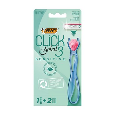 Женский станок для бритья Bic Soleil Click 3 " Sensitive " + 2 сменные кассеты